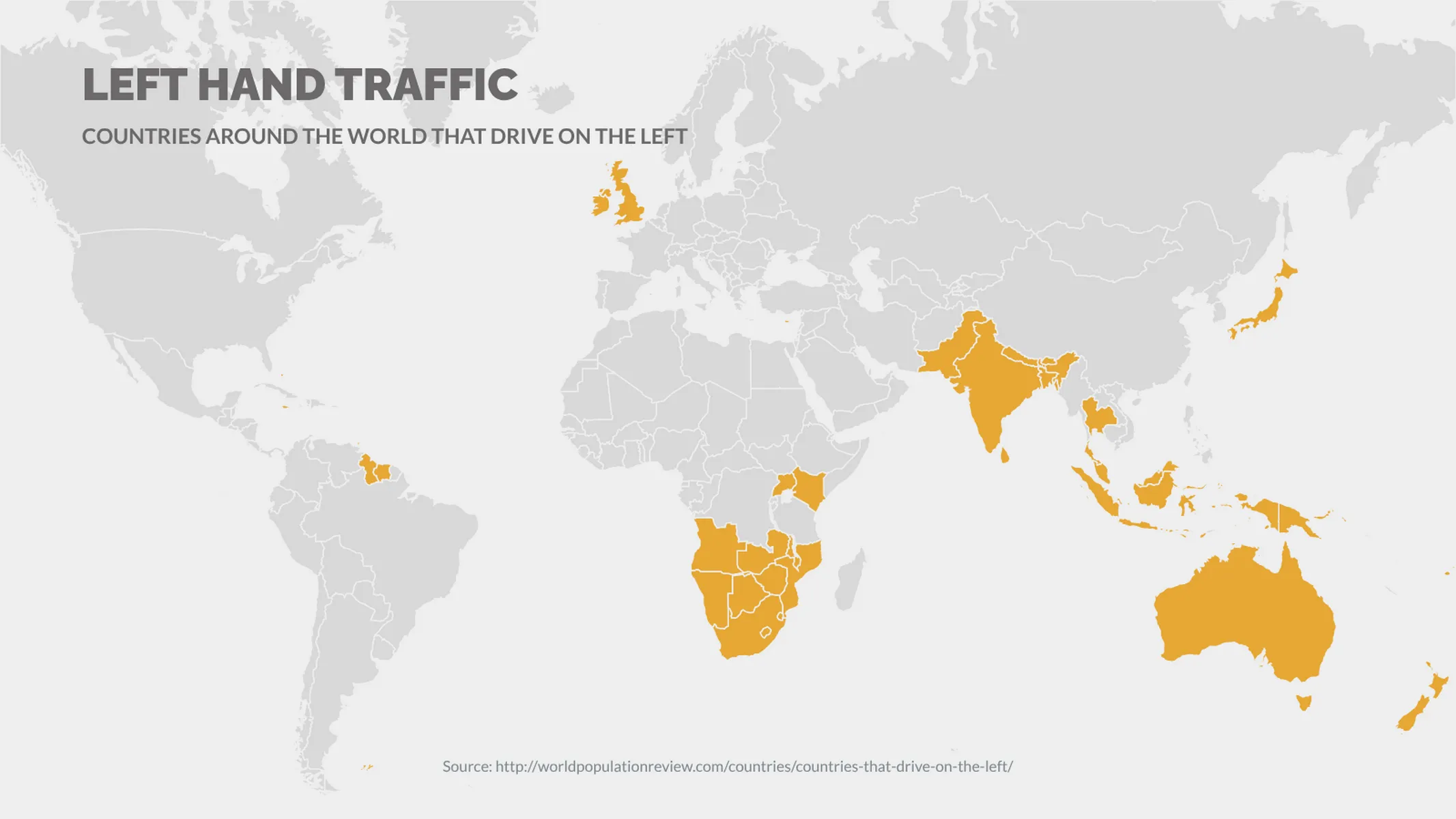 World Map example: LEFT HAND TRAFFIC