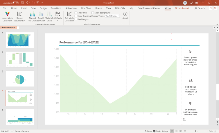 Vizzlo PowerPoint screenshot